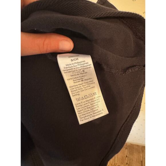 MADEWELL Black Twill Jacquard Boxy Crop 100% Cotton T-Shirt Size Small - Picture 6 of 6